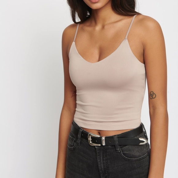 Dynamite Tops - DYNAMITE | Nude sienna crop size XS